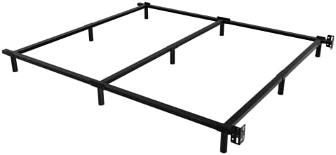 Homdock size size metal leito quadro de 7 polegadas de alta base de cama pesada com suporte de 9 pernas para a caixa de caixa