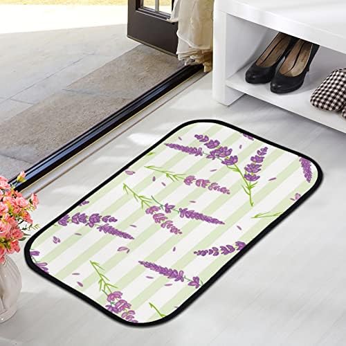 Tapetes de porta de banho tapetes de banho lavanda roxa floral super aconchegante tapete de banheiro não deslizamento absorvente