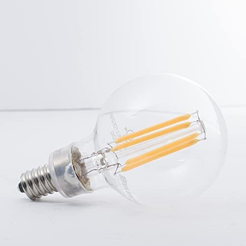 Bulbrito 4,5 watts Filamento claro G16 Candelabra LED Bulb - 350 lúmens, 2700K e 80 CRI, 3/pacote