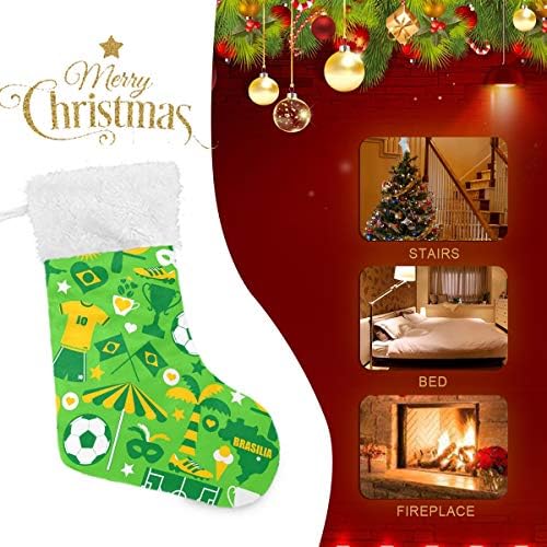Pimilagu Brasil Christmas meias 1 pacote 17,7 , meias penduradas para decoração de Natal