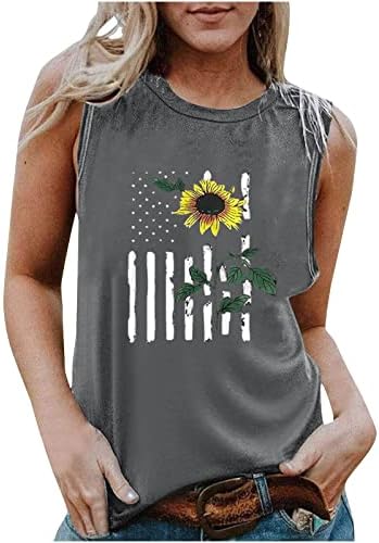 Engraçado 4 de julho Tampo Tampo para mulheres American Bandle Tirmina de verão Summer mangas camisetas patrióticas camisetas gráficas