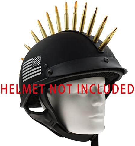 Hot Rides Adesivo Punk PU Couro Faixa com balas de plástico Mohawk Warhawk Wig Acessory Stick para capacete