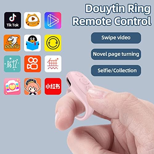 TIKTOK Video Bluetooth Remote Control Página Turner para iPhone Smartphones tablets, controle remoto do obturador da câmera sem fio, Bluetooth 5.0USB para iOS e Android…