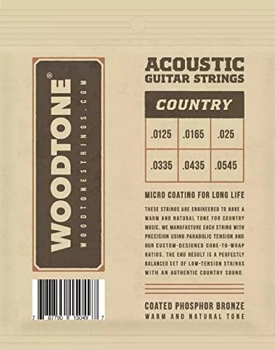 Woodtone Country Series Acoustic Strings 3-Pack, 12,5 bitola, bronze de fósforo, baixa tensão