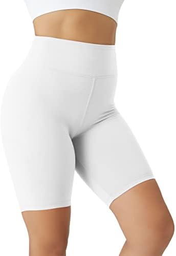 Shorts de motociclista Valandy para mulheres shorts de treino de cintura alta para mulheres calças de ioga 8 Soft Opacoco
