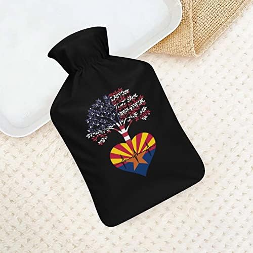 Arizona americano raiz batimentos cardíacos clássicos de água quente garrafa quente de água quente para pés de mão pescoço ombro mais quente com tampa macia