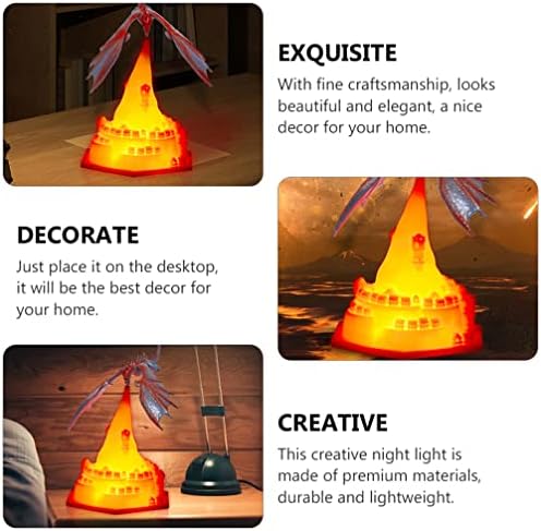 Lâmpada de cabeceira de cabeceira leve da noite: 3D Lâmpada de lâmpada de berçário de dragão imprimido Crianças de sono acompanham
