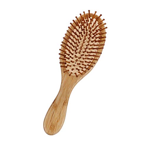 Vtrem Bamboo Hairbrush com cerdas grandes pincel oval oval Bamboo Paddle e massagem de couro de pente Anti -estática Pincel de cabelo prevenir a perda para todos os tipos de cabelo