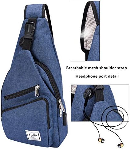 D'Ayallee 15,4 bolsa de esteira para homens bolsas de peito de ombro crossbody nylon para viagens de ginástica esportiva com porta de carregador USB…