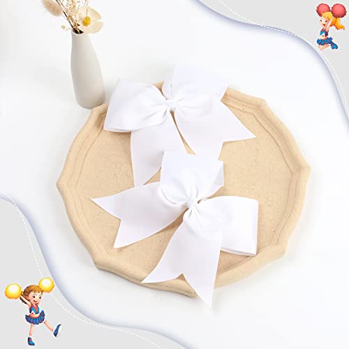 2pcs 8 Jumbo Cheer Bow Clip com caudas, Ooleer Lares de cabelo de líder de torcida para garotas