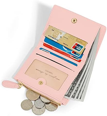 MEisee Small carteira para meninas Mulheres Tri-dobradas Carteira Cash Pocket Card Purse Coin com janela de identificação