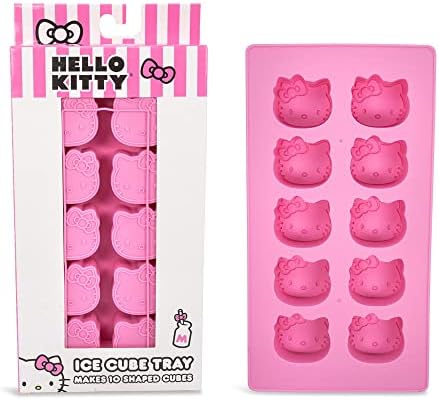 Sanrio Hello Kitty Flexível Silicone Mold Ice Cube Bandey em formas de caracteres | Molde de gelo reutilizável para freezer