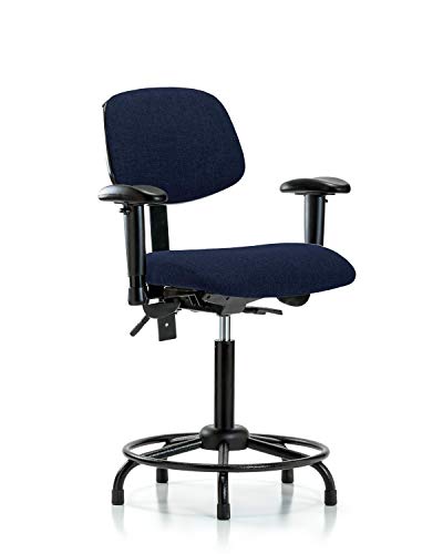 LABTECH ASSENTO LT42535 Cadeira de bancada média, tecido, base de tubo redondo -ararms, planícios, cinza