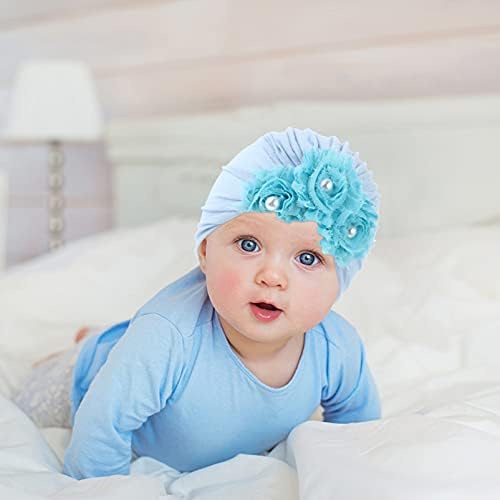 Bestoyard criança tiara 2pcs chapéus de turbante bebê chapéu de cabeça infantil enrugada chapéus recém -nascidos fotografia
