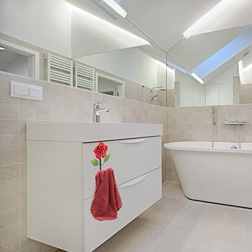 Zerodeko decoração de escritório chuveiro toalha de gancho de flor forma pendurada gancho de parede montado cabide rack