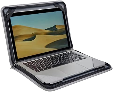 Caixa de mensageiro de laptop de couro cinza Broonel-Compatível com tela sensível ao toque de gateway 11.6 laptop conversível HD 2-em-1
