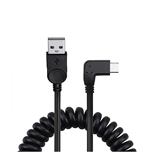 Cabo USB tipo C de mola de 5feet para carro, cabo USB C Retrativa USB Curly USB A TO USB-C Fast Chain Fast Chaves Compatível
