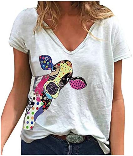 Camisetas engraçadas para mulheres, enormes dimensões em vil de manga curta tampos de manga curta estampada floral