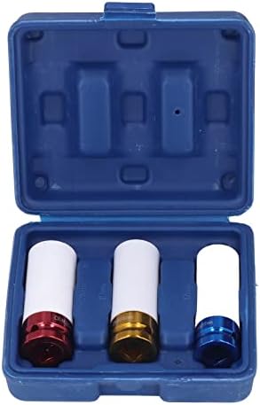 Conjunto de soquete de porca de 3pcs/roda, CR -Mo Aço de aço colorido porca colorida Protetor 17mm 19mm 21mm com uma caixa de plástico para armazenamento
