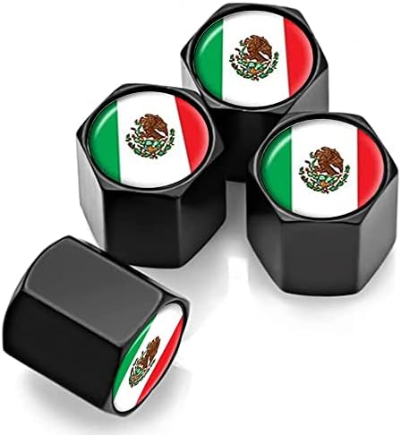México México Bandeira Méxica Tampa Válvula de Tampas Universal Tamas para Carros, SUVs, Bicicleta e Bicicleta, Caminhões, Motocicletas, Liga de alumínio leve se encaixa em acessórios mexicanos