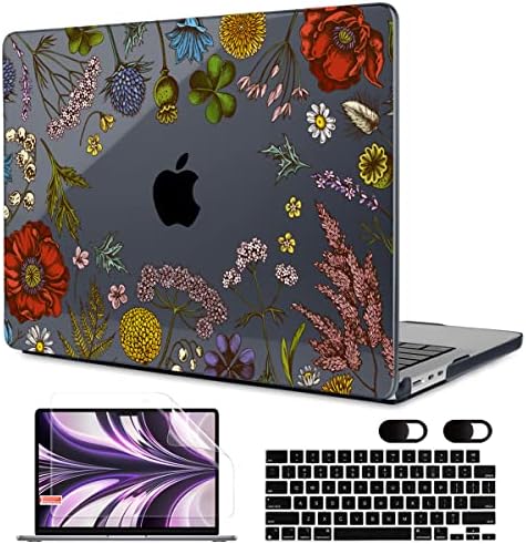 Caso Meegoodo para MacBook Pro 16 polegadas Caso 2023 2022 2021 Liberado A2780 A2485 M2 M1 PRO/MAX CHIP, Caixa de concha dura de plástico com teclado e capa da câmera compatível com MacBook Pro, Clover