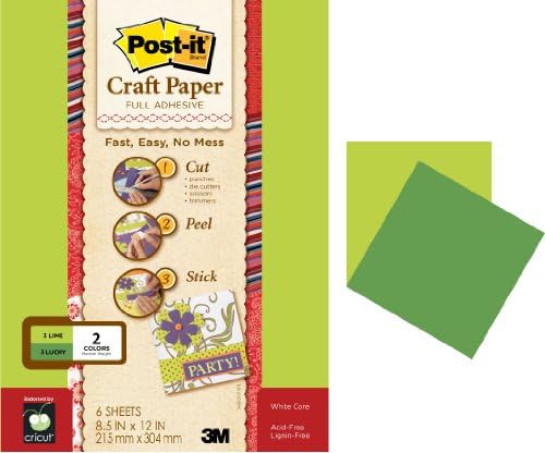 Post-it 8-1/2 por papel artesanal de 12 polegadas, verde, 6 folhas/pacote