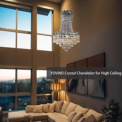 Lustre de cristal de Yovino para entrada 5 luzes de 4 lustres de teto de 4 lances para o quarto pendurado corredor pequenos lustres