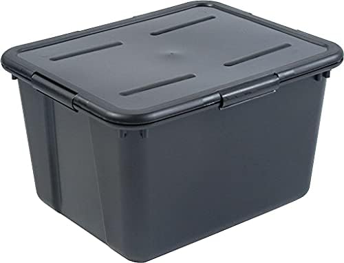 Advantus 34052 Caixa de armazenamento de arquivos com tampa, jurídica/letra, plástico, preto
