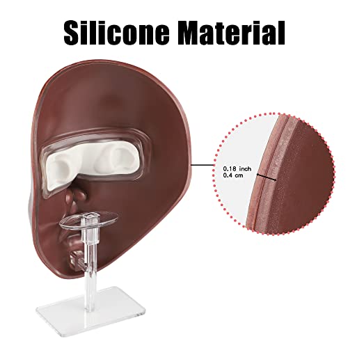 BueUo Maquiagem Prática Full Face, 5D Reutiliza Silicone Practice Board Face Flee com escovas de maquiagem Conjunto de esponja e kit