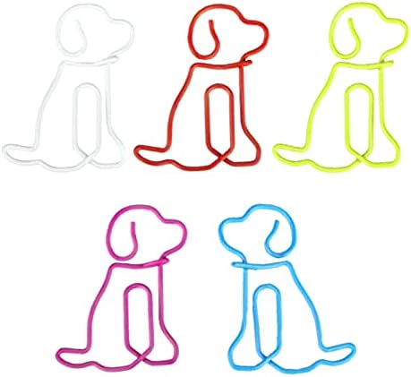 60 PCS Clipes de papel para cães - Clipes de papel pequenos clipes engraçados de material de escritório multicoloria marcadores de escolas.