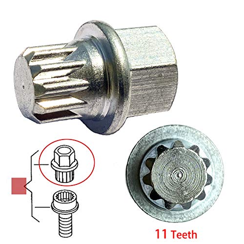 CNUPSM 11 Splines Adaptador de chave de porca de travamento da roda de roda 8D0601139F001 Compatível com ABC 11 dentes 1997-2007