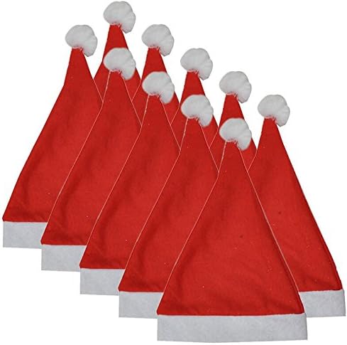 10pcs festa de natal santa chapéu vermelho e para chapéu de figurino de Papai Noel