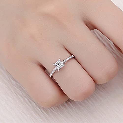 2023 Novo engajamento feminino zircão anel de diamante Princess personalizado anéis sete en rings