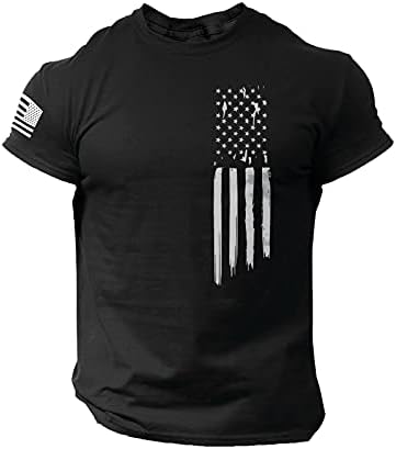 Camisas patrióticas para homens de manga curta, camiseta de bandeira americana mensageiras