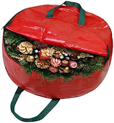 DOITOOL 1PC Christmas Wreath Storage Store Pan Ploth Round Wreather Storage Armazenamento de Natal Bolsa de armazenamento de guirlanda Contêiner de guirlanda de férias Sacos de armazenamento de Natal para decoração