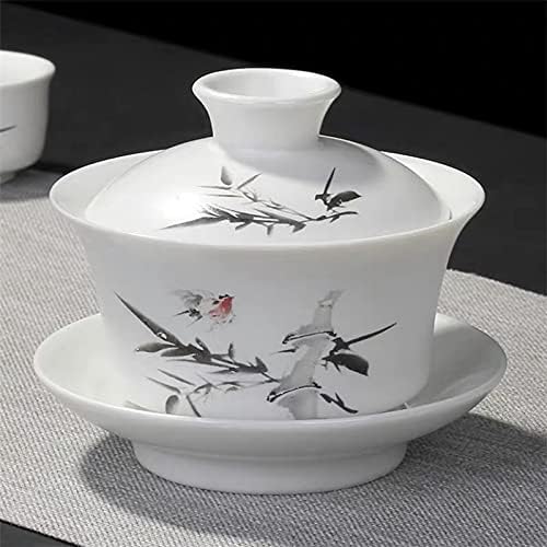 Dodouna pintada à mão Porcelana Fu Chinese Tea Setting Creative Tea Bowl com capa Cerâmica Treureen Office Teacp Travel Kettle