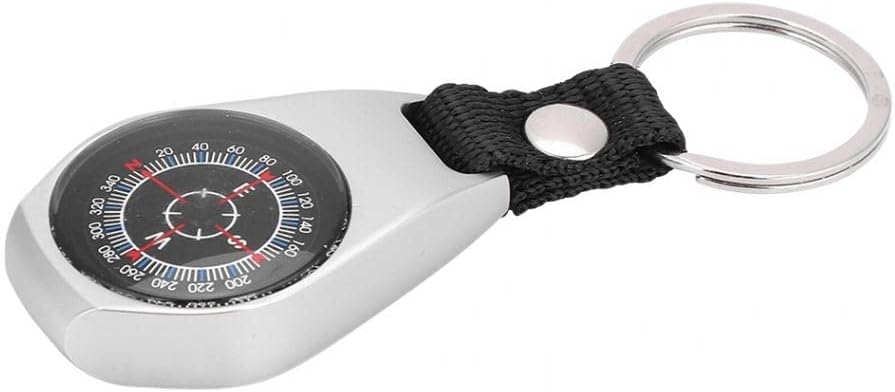Jeusdf Durable Handheld Compass -chave Guia de Cadeia de Navigação Liga de Zinco Ring Compass ao ar livre Ferramenta de sobrevivência de bolso de acampamento