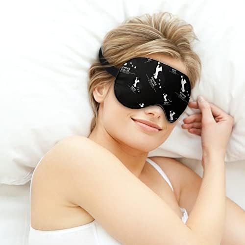 Border Collie Sleeping Blingold Máscara Cover de sombra de olho fofo com alça ajustável para homens homens noite