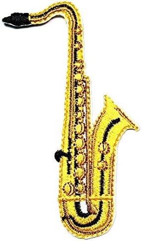 UMama Patch Set of 3 Instrument Saxofone Music Band Jazz Musical Cartoon Applique Patch Patch Saxofone bordado Ferro
