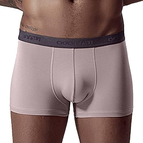 Mens Boxers Men Slim Slim Underpant Panties Solid Color Solid Boxer Mid-Waist Soft Briew Sexy Mens Roupa