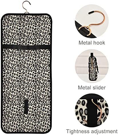 Mnsruu Sacos de higiene pessoal gótico para viajar, leopardo pele impressão de animais makeup saco de saco de higieness pendurado