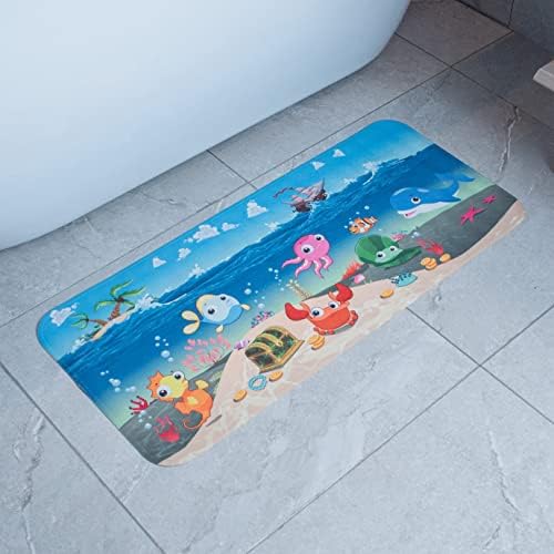 Tapete de banho infantil de desenho animado e slip tat de banheira de banheira 35x16 polegadas xl tapetes de banheira