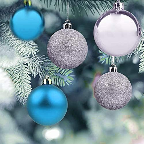 Koqwez33 24pcs 4/6/8cm Bola de árvore de Natal de Natal, ornamentos de bola pendurada de Natal, ornamento de bola de natal BauBles