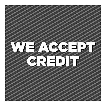 CGSignLab | Aceitamos o crédito -Stripes Grey Janela se apega | 24 x24