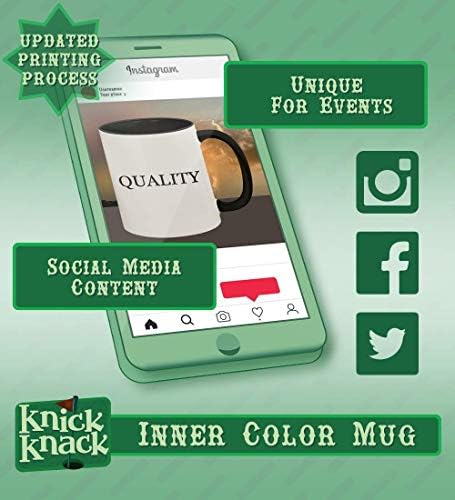Presentes de Knick Knack Segars - 11oz Hashtag Ceramic Colored Handle and Inside Coffee Cup Cup, preto
