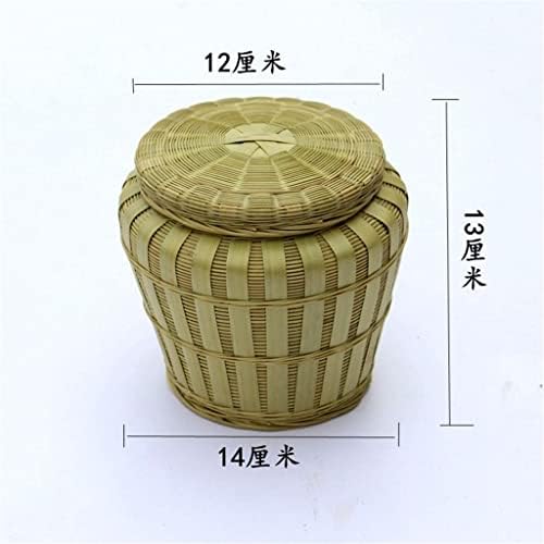 HJKOGH cestas tecidas à mão com tampas de tampas de armazenamento cestas de chá lanches e cestas de frutas decorações de cozinha