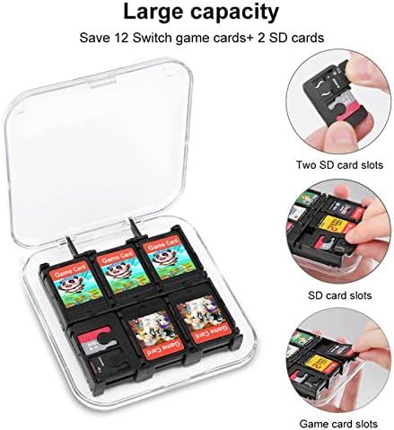Tartan Plaid com Peaches Card Caso Caso de Caso de Caixa de Choque Card de Card de Caixa 6 Caixa de Proteção de Armazenamento Slots Slots Compatível com Jogos de Switch