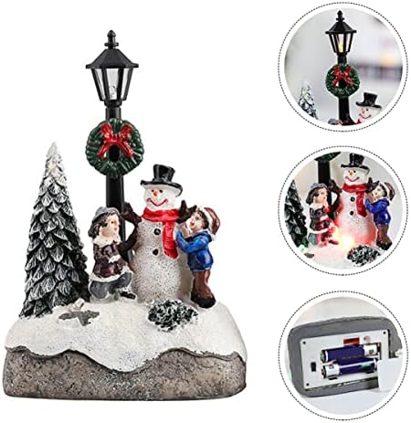Nolitoy 3 PCs Village Craft Decor Decor prateleira de férias de férias Coleções operadas de Natal Coleções de boneco de neve paisagismo