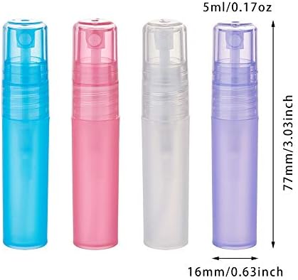 BENECREAT 24 PACK 5ML Tubos de perfume de plástico colorido misto Fine Mist Bottle para óleo essencial, perfume e líquido de limpeza