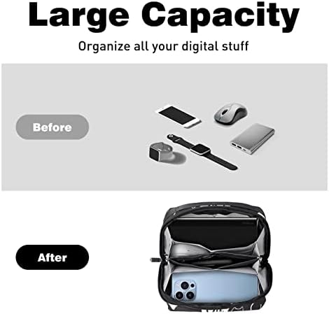 Organizador eletrônico de viagem, bolsa de tecnologia portátil, bolsa de acessórios eletrônicos, estojo de cabo à prova d'água para carregador Power Bank USB SD Card Ponere